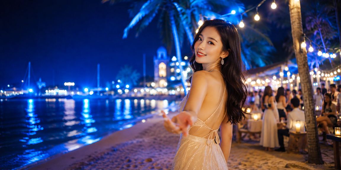 Người dùng tại Phú Quốc thư giãn trên bãi biển, kiểm tra voucher và đặt cược trên điện thoại